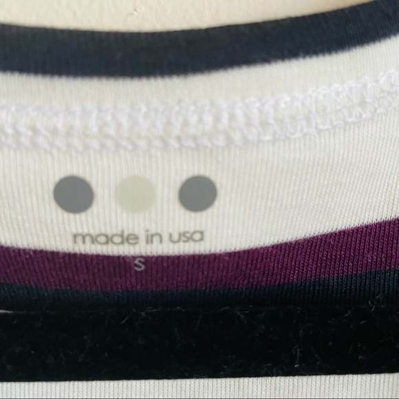 THREE DOTS Bloomingdale’s Striped Scoop Neck Tank Top Purple White Black NWOT - Picture 3 of 6